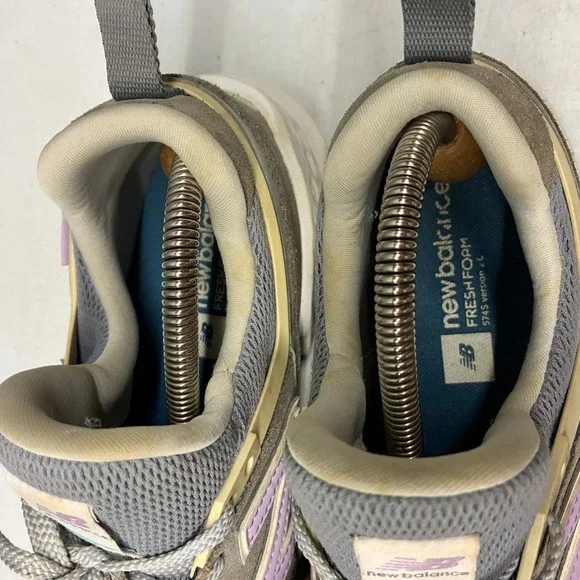 New Balance Women's 9 574 Sport Fresh Foam Grey Purple Teal Sneakers Running - Picture 5 of 16